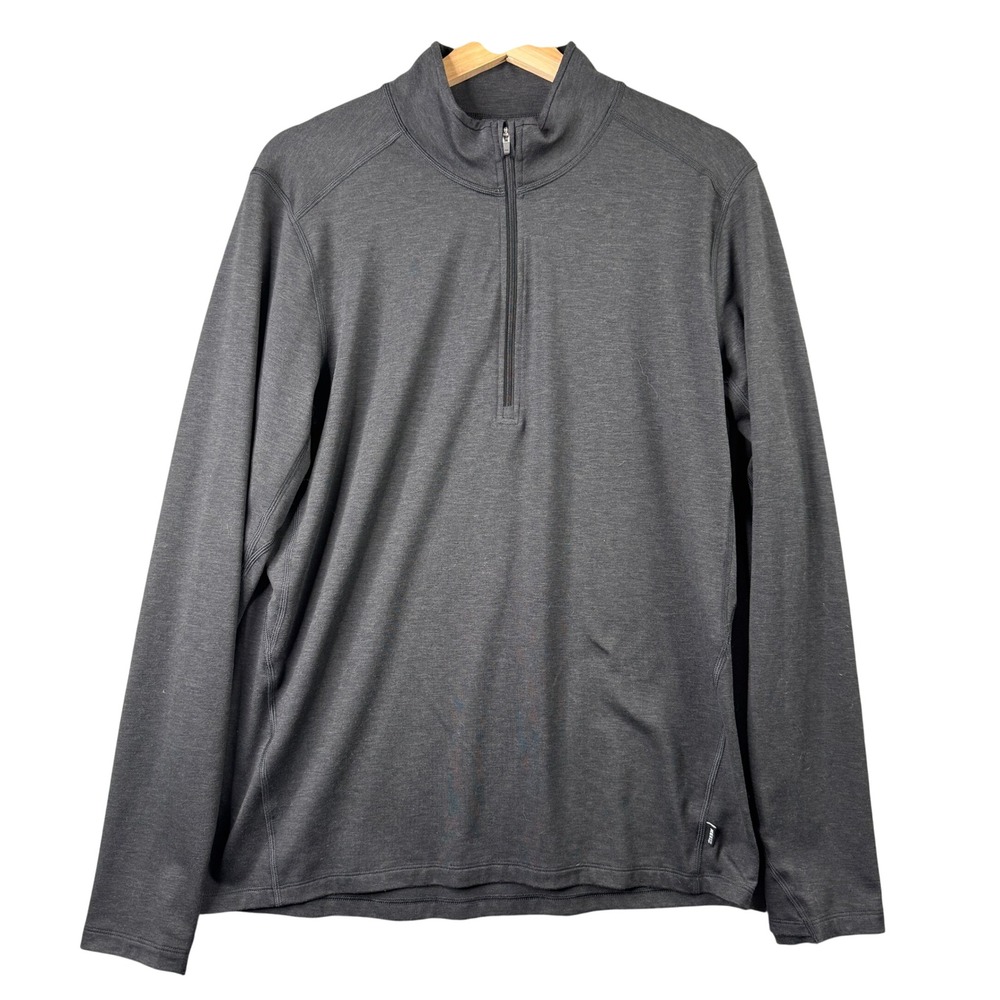 REI Co-op Mens Medium Charcoal Gray 1/4 Zip Pullover Hiking Shirt Long‎ sleeve